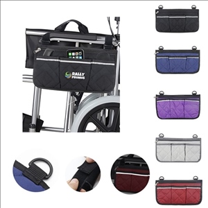 Wheelchair Armrest Side Storage Pocket With Reflective Strip